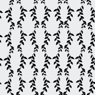 Siyah dekoratif eğreltiotu dalsız arkaplan tasarımı.