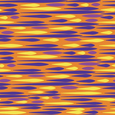 Orange with yellow and violet geometric shapes seamless pattern background design.