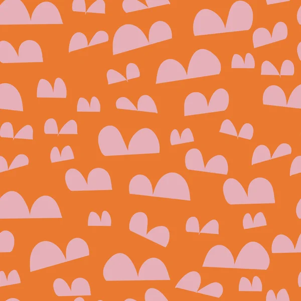 Naranja con formas geométricas rosadas diseño de fondo sin costuras. — Vector de stock