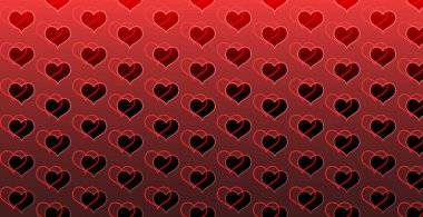 Sevgililer günü kırmızı soyut arkaplan ve mini kalpler. Güzel kırmızı arkaplan.