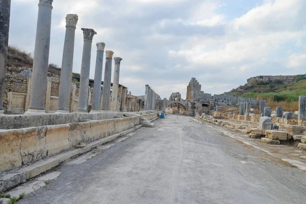 Perge Ancient City Antalya Turkije Perge Vroeger Een Van Belangrijkste — Stockfoto