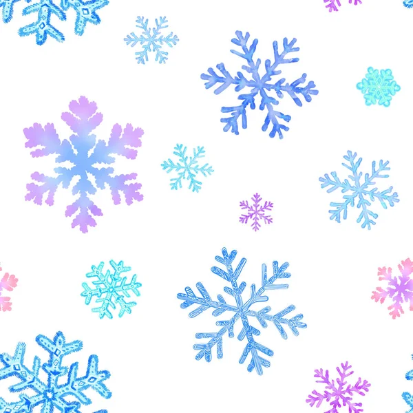 Zimowy Bezszwowy Wzór Płatkami Śniegu — Zdjęcie stockowe