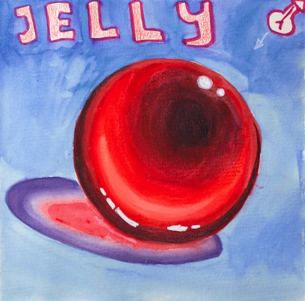Bola kaca jelly, bayangan dan cahaya, seni cat air — Stok Foto