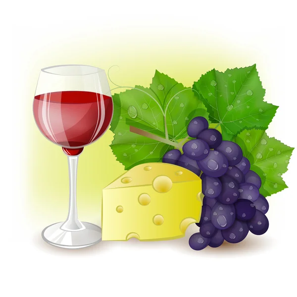 Cheese with a glass of wine — Stock Photo, Image