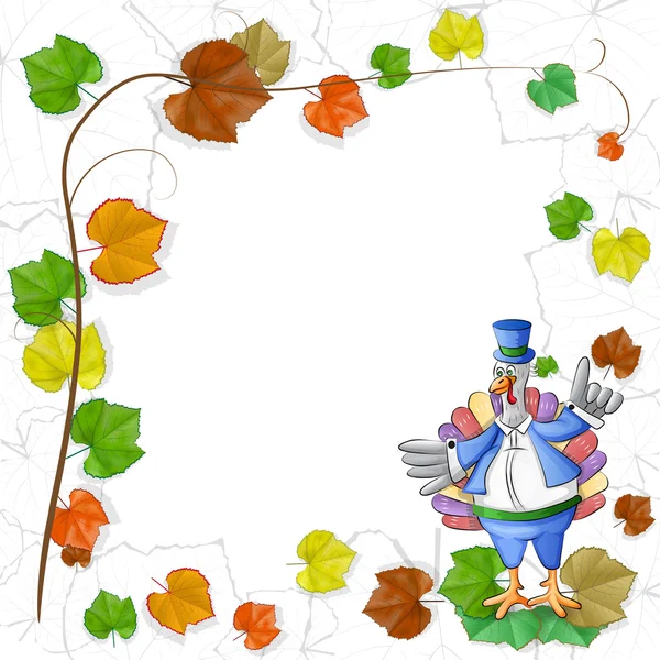 Thanksgiving Turkey with leaves — Stock Photo, Image