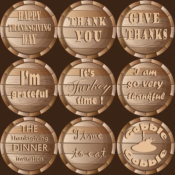 Thanksgiving Frame Barrel Stickers Set Pattern — Stock Photo, Image