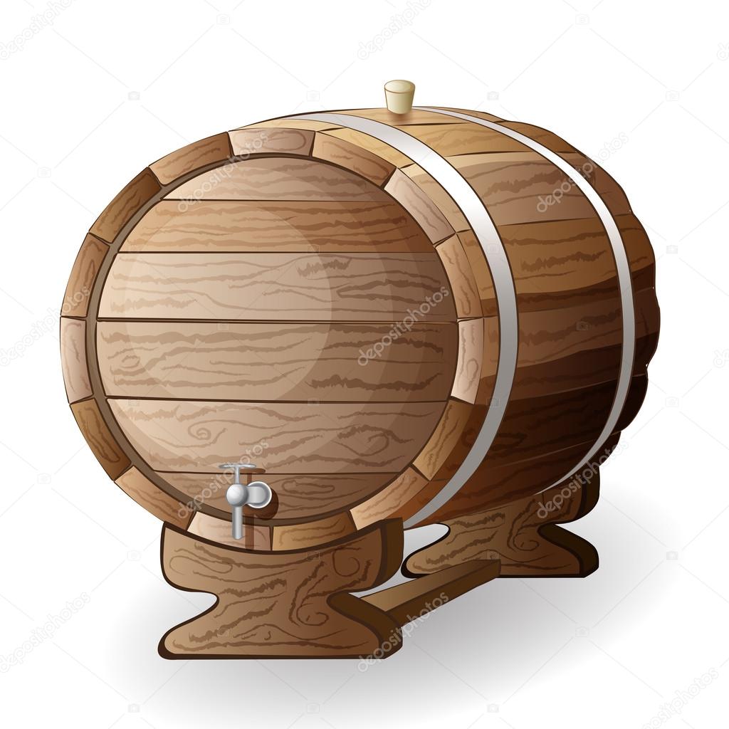 wooden barrel illustration isolated on white background