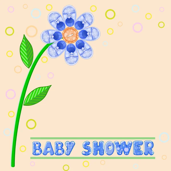 Baby shower card with shoes flower — Stockfoto