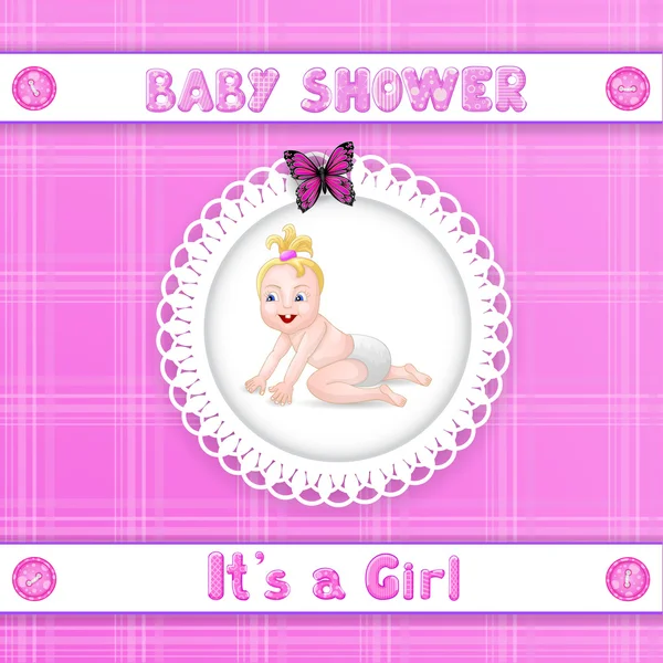 Tarjeta Baby shower con mariposa — Foto de Stock