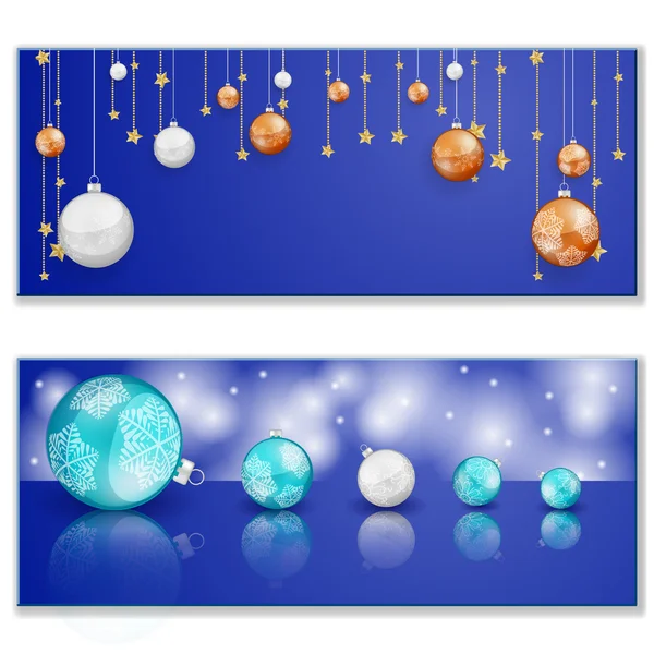 Kerstkaart met kerstballen en kaarsen — Stockfoto