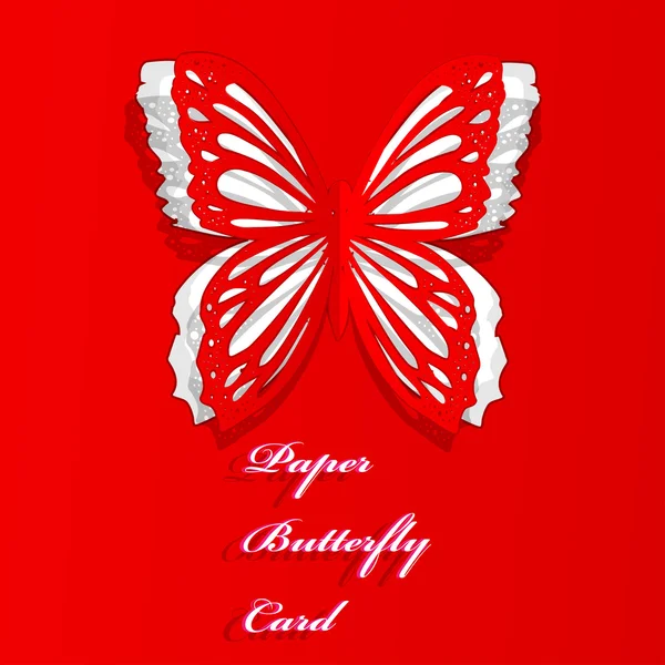 Greeting card with paper butterfly — Stock Photo, Image