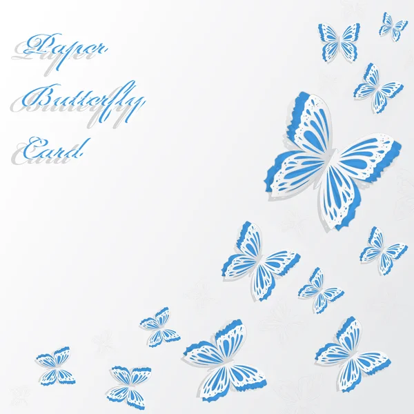 Бумажные бабочки летают по стене в разных направлениях — стоковое фото