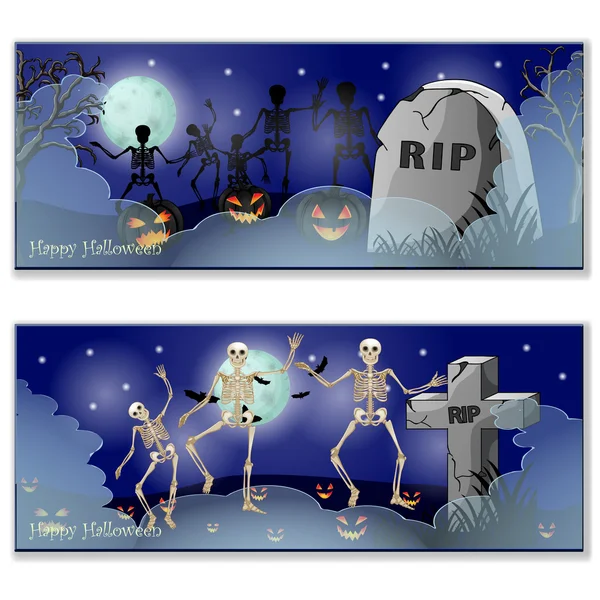 Halloween-Karte mit Skelett — Stockfoto