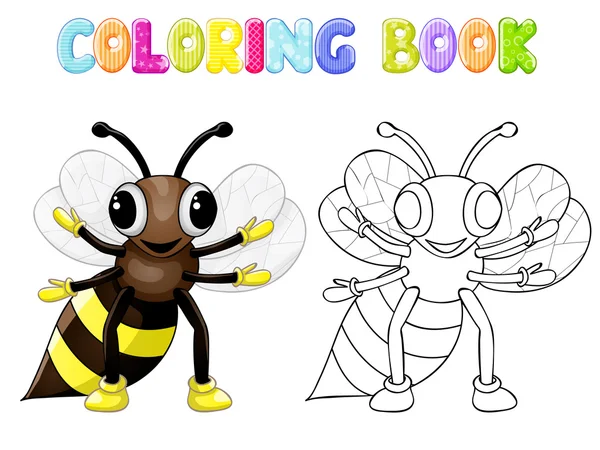 Coloring bee on white — Stock Photo, Image