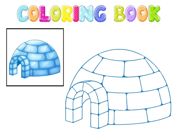 Coloring igloo on white — Stock Photo, Image