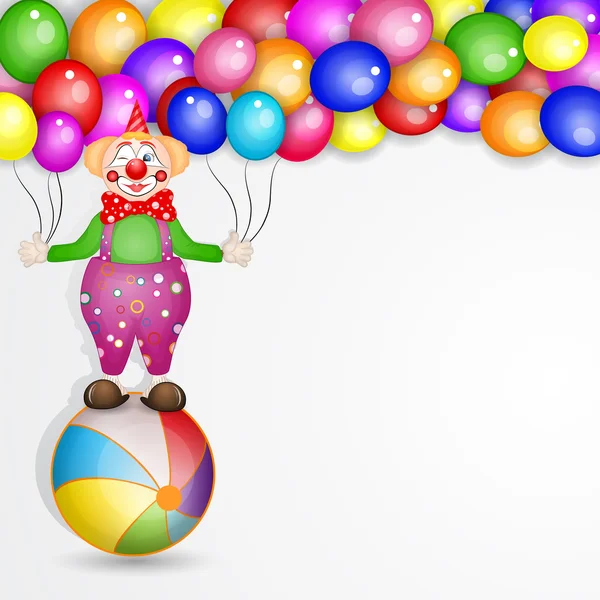 Happy birthday greetings. Cute happy birthday card with fun clowns — Stock Photo, Image