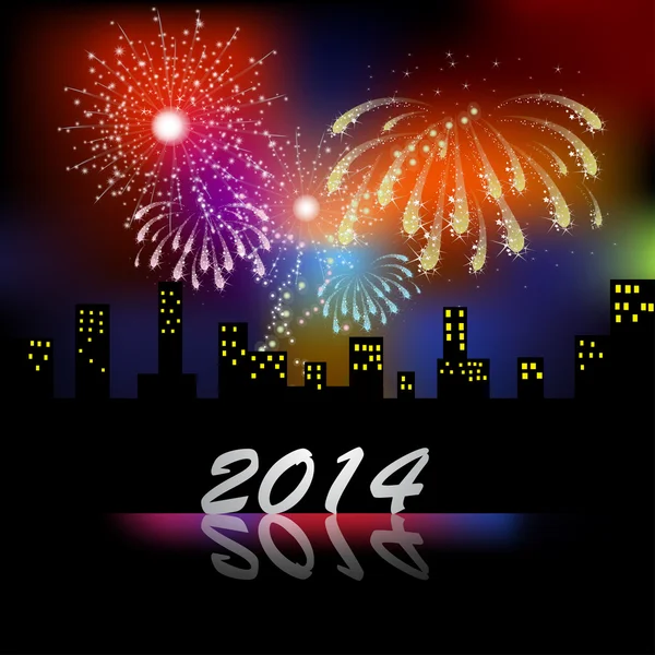 Feuerwerk zum neuen Jahr — Stockfoto