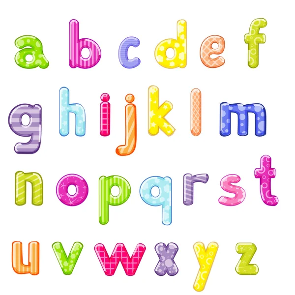 Alphabet de dessin animé multicolore isolé — Photo