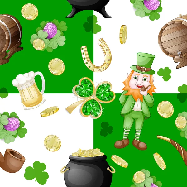 Pattern for saint patrick day with traditional items — Stock Photo, Image