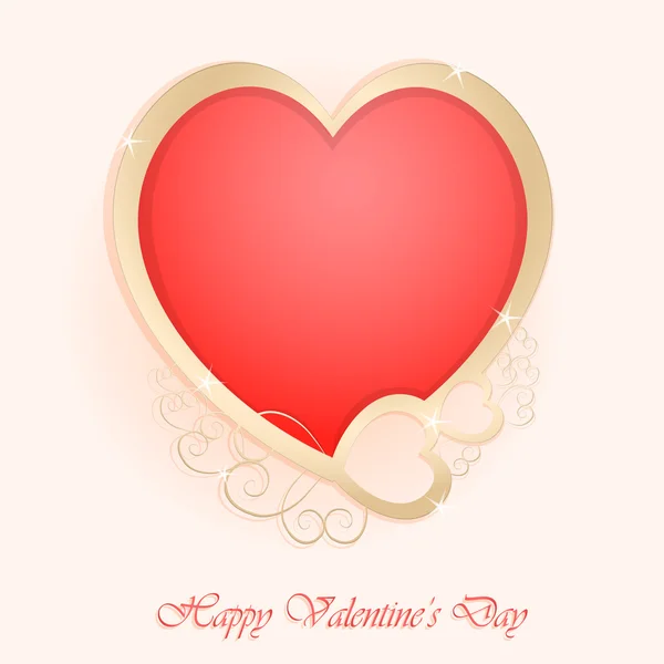 Golden valentine's heart isolated — Stock Photo, Image