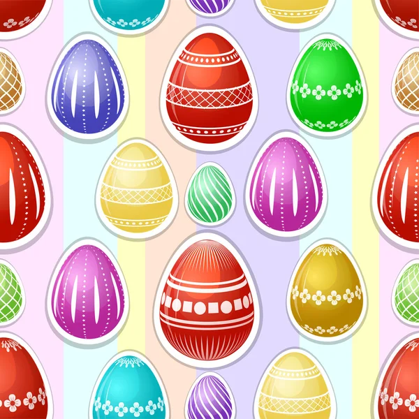 Patrón sin costuras con coloridos huevos de Pascua — Archivo Imágenes Vectoriales