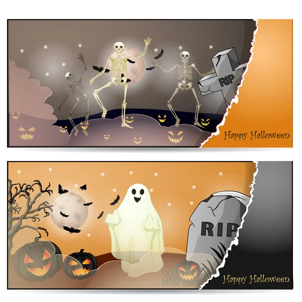 Halloween-Karte mit gruseligen Dingen — Stockvektor