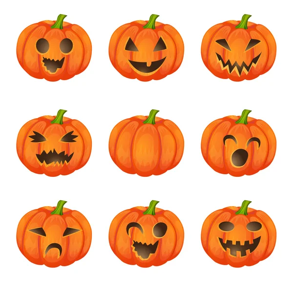 Set pumpkins for Halloween — Stock Vector