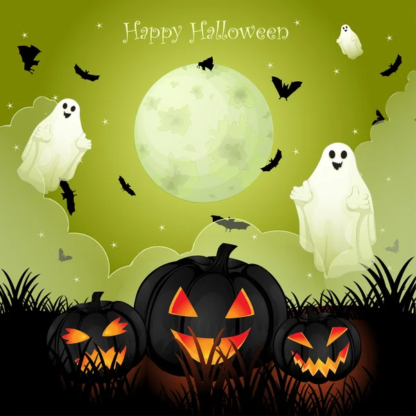 Diseño de cartel fantasma de Halloween — Archivo Imágenes Vectoriales