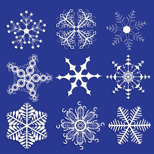 Colección de copos de nieve. Copos de nieve ornamentales . — Archivo Imágenes Vectoriales