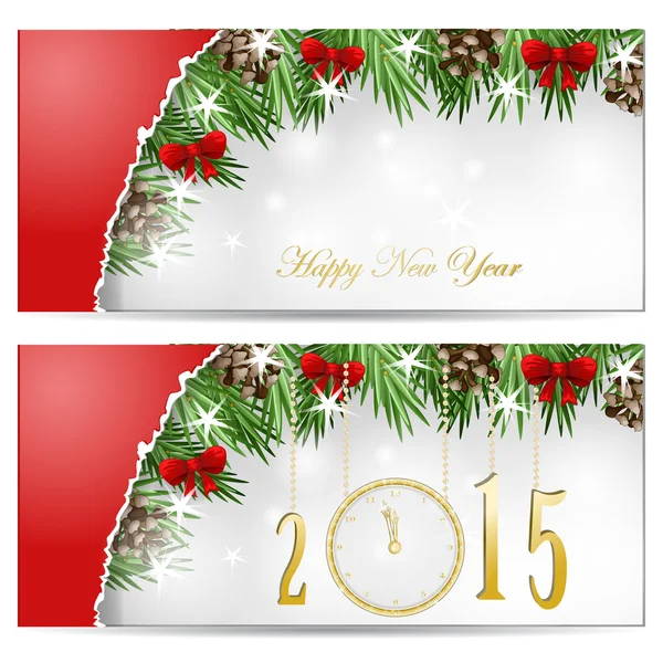 Red banner for new year — Stock Vector