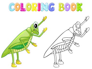 Coloring cricket bug clipart