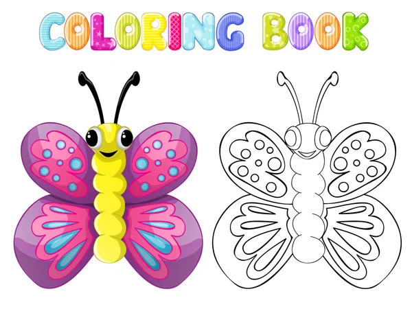 Mariposa para colorear — Vector de stock