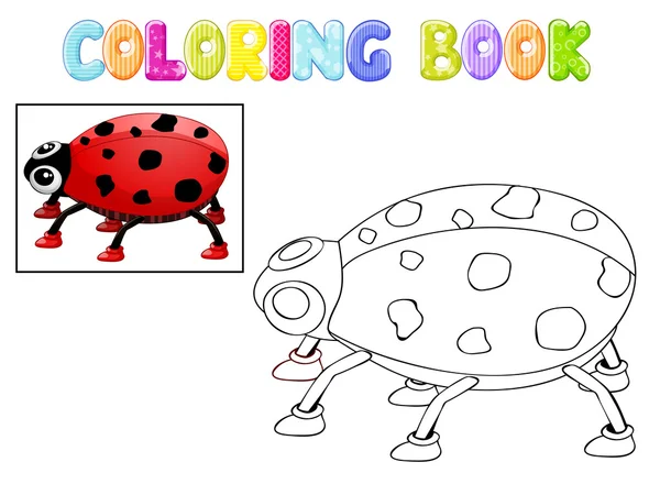 Coloring ladybug — Stock Vector
