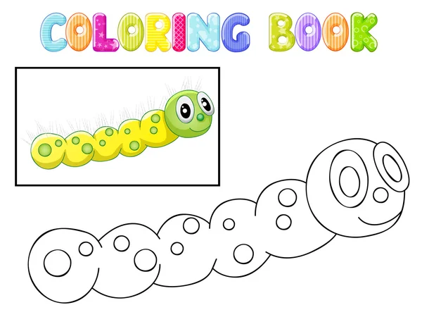 Coloring caterpillar — Stock Vector