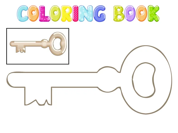 Colorear vieja llave de metal — Vector de stock