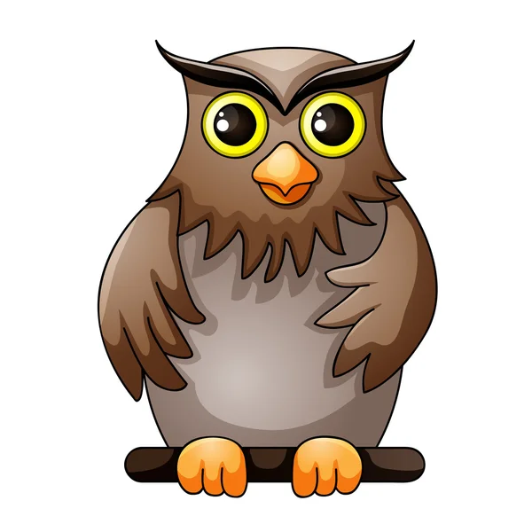 Cute owl isoolated on white — Stock Vector