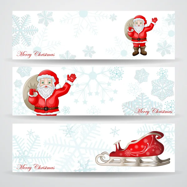 Kerstmis banners met santa claus — Stockvector