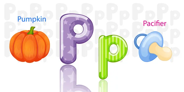 Illustration of P alphabet — Stock Vector