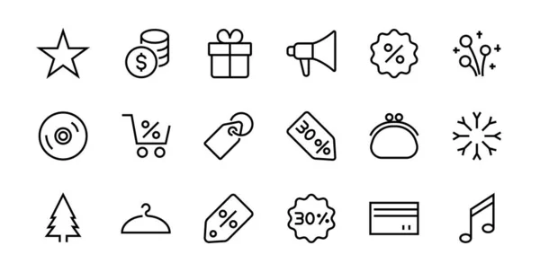 Black Friday Icon Set Contient Des Forfaits Réduction Promotions Panier — Image vectorielle