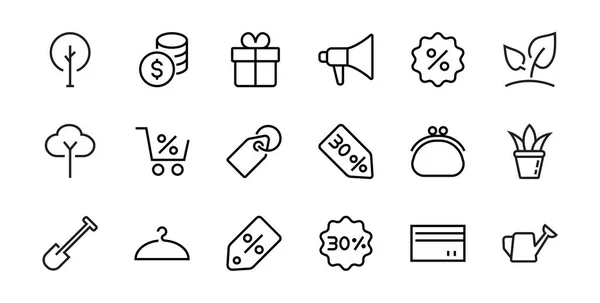 Black Friday Icon Set Contient Des Forfaits Réduction Promotions Panier — Image vectorielle