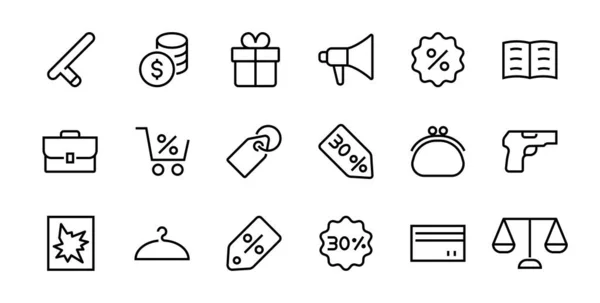 Black Friday Icon Set Contient Des Forfaits Réduction Promotions Panier — Image vectorielle