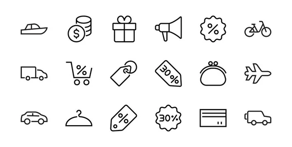 Black Friday Icon Set Contient Des Forfaits Réduction Promotions Panier — Image vectorielle