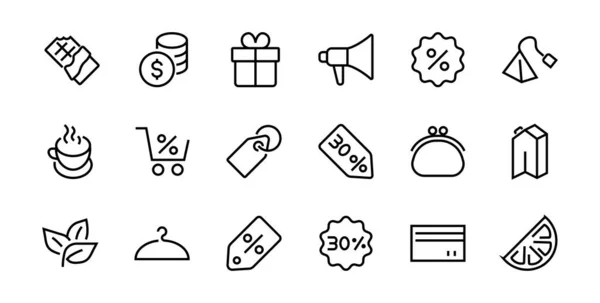 Black Friday Icon Set Contient Des Forfaits Réduction Promotions Panier — Image vectorielle