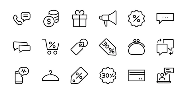 Black Friday Icon Set Contient Des Forfaits Réduction Promotions Panier — Image vectorielle