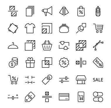 İlgili vektör çizgisi simgelerini düzenleyen basit bir set. Ekin, kopyalama, ölçek, döndürme ve daha fazlası gibi simgeler içerir. Düzenlenebilir felç. 48x48 Piksel Mükemmel. Beyaz arkaplanda