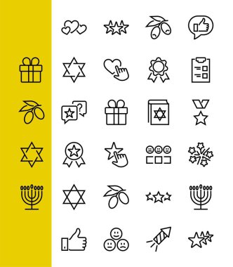 Basit Geri bildirim, ince çizgi simgelerini gözden geçirir. Değerlendirme, inceleme, STAR, ve daha fazlası, düzenlenebilir felç. Vektör illüstrasyonu