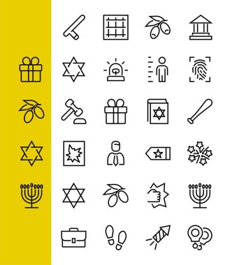 Mahkeme, Hukuk ve Adalet Simgesi Seti Hukuk, Polis, Cezaevi, Kelepçe, Pistol, Düzenlenebilir Vuruş gibi ikonlar içeriyor. Modern ince semboller