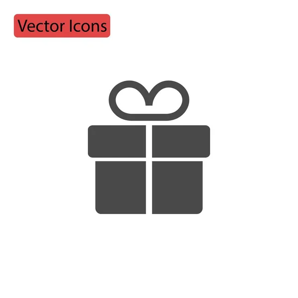 Insignia del vector del icono de la caja de regalo, días festivos, regalos para el año nuevo, aislado — Vector de stock