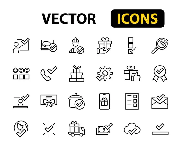 Conjunto Simples Linhas Vetor Relacionadas Reivindicações Icon Contém Ícones Como — Vetor de Stock