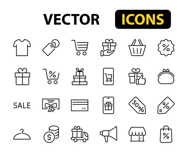 Black Friday Icon Set Contient Des Icônes Promotions Réductions Shopping — Image vectorielle